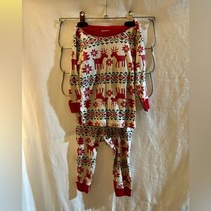 Hanna Andersson Dear Deer Long John pajama set 2T Reindeer Christmas Nordic PJs
